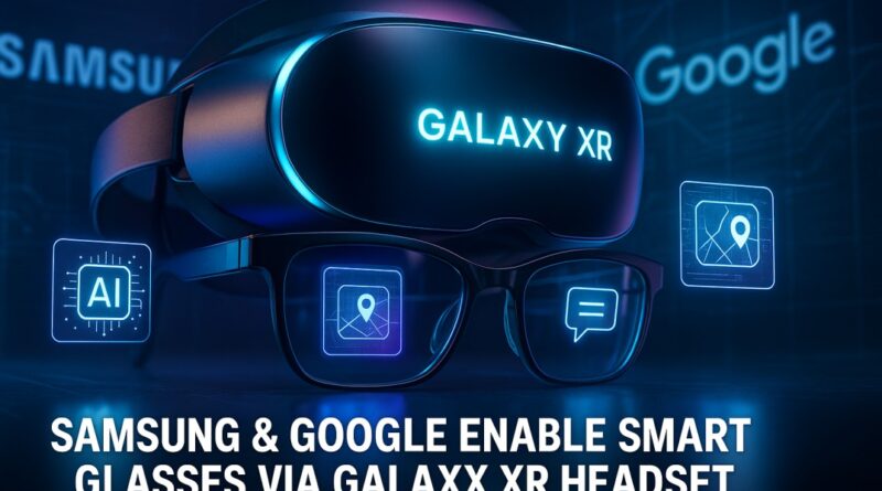 Samsung & Google enable smart glasses via Galaxy XR headset